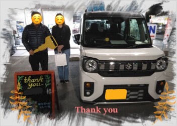 D様　新車ｽﾍﾟｰｼｱｷﾞｱご納車おめでとうございます！